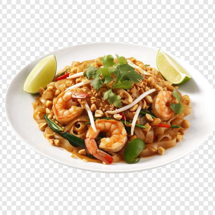 PSD pad thai aislado sobre un fondo transparente
