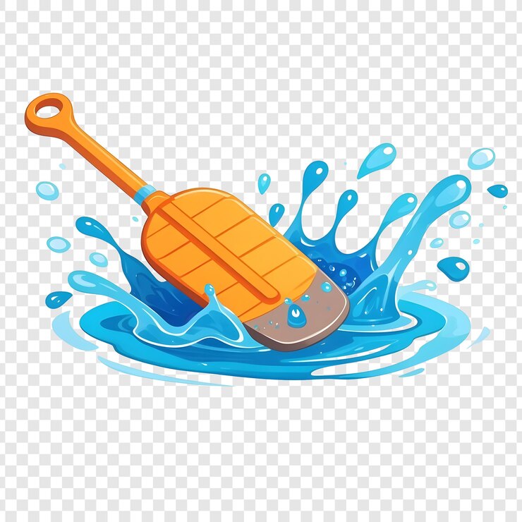 PSD paddle splashing in acqua