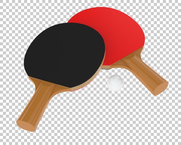 Pádel de tênis de mesa isolado em fundo transparente ilustração de renderização 3d