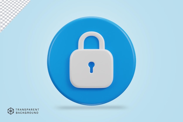 padlock icon 3d rendering vector illustration