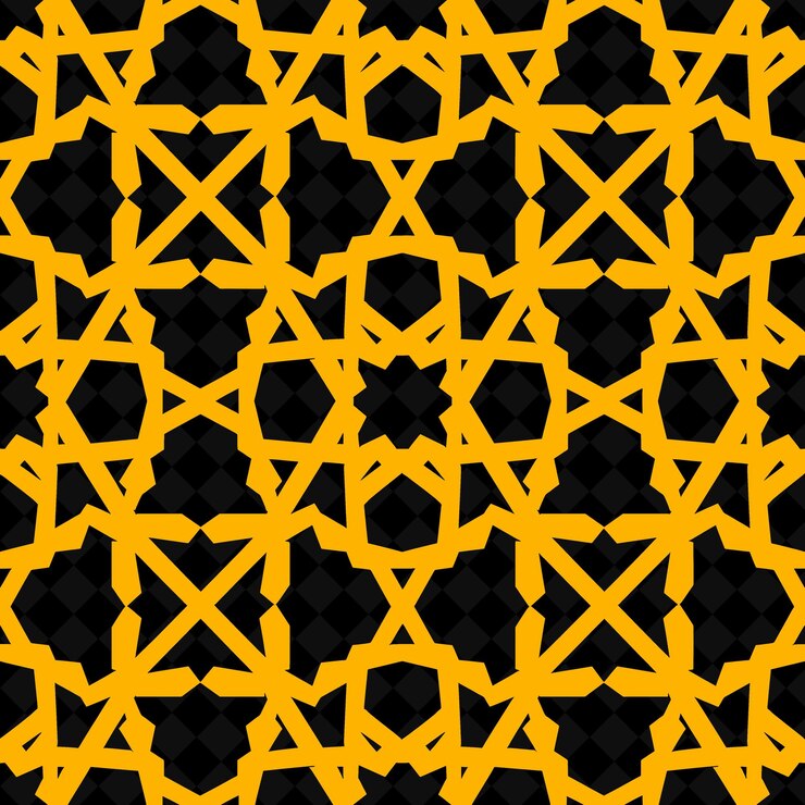 PSD padrão amarelo e preto sobre fundo preto