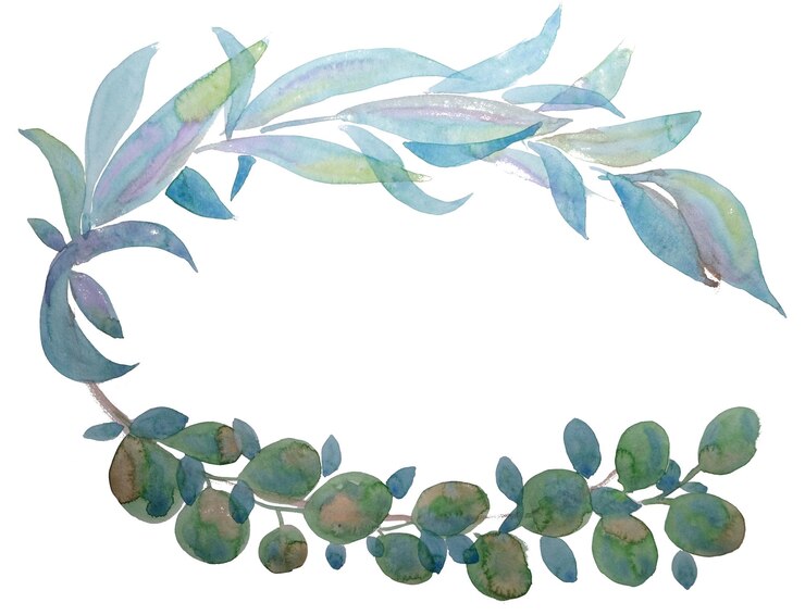 PSD padrão botânico em aquarela desenhado à mão