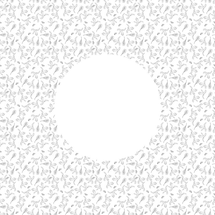 PSD padrão com brotos e penas com espaço vazio para texto na ilustração do meio