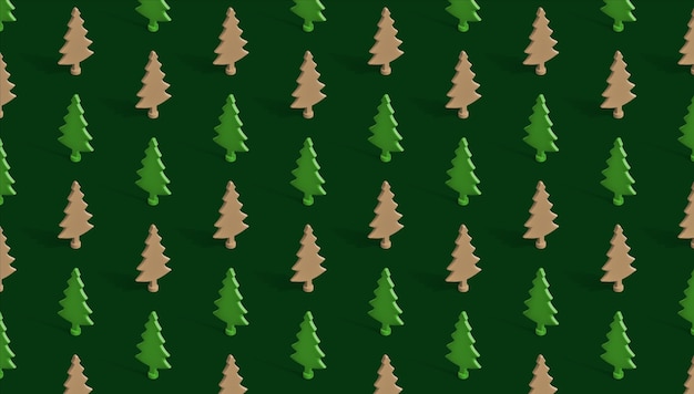 PSD padrão de árvores de natal em fundo verde