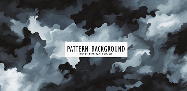 PSD padrão de camuflagem cinza e branco no estilo de nuvens atmosféricas fundo escuro artístico
