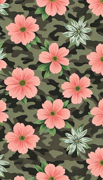 PSD padrão de camuflagem floral para um uniforme militar.