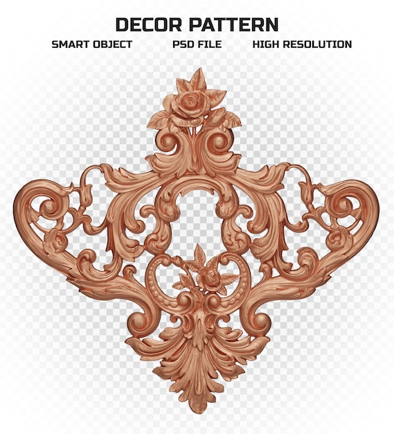 PSD padrão de decoração de cobre fosco em alta qualidade para decoração