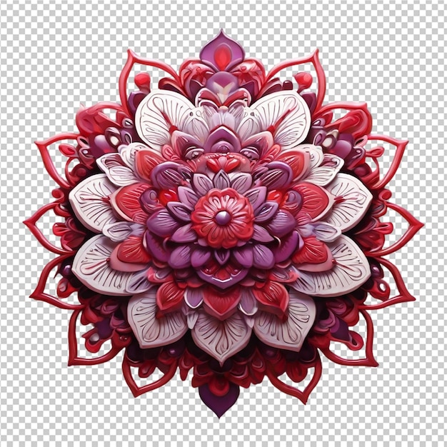 PSD padrão de design fractal de mandala isolado em fundo transparente png pro