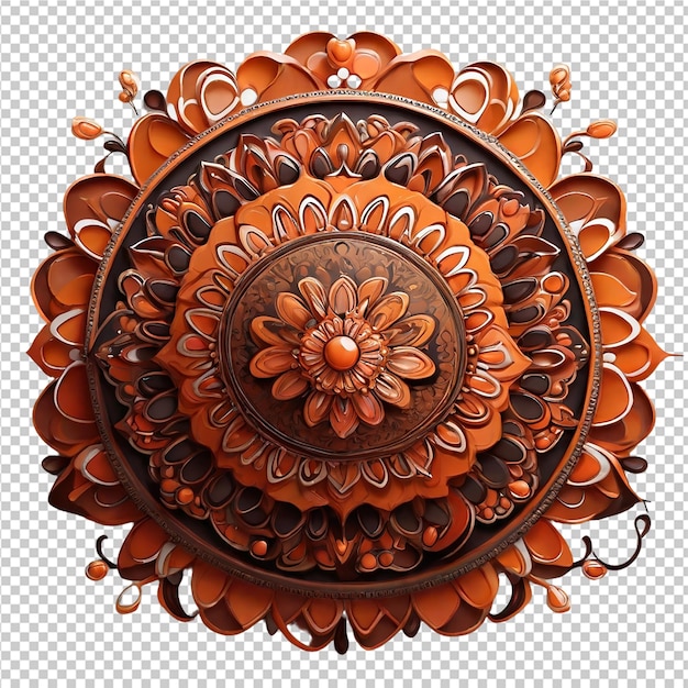 PSD padrão de design fractal de mandala isolado em fundo transparente png pro