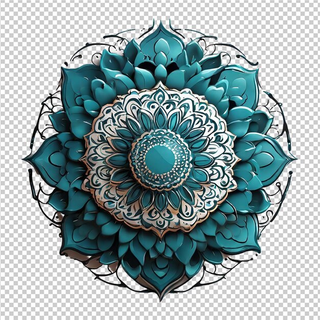 PSD padrão de design fractal de mandala isolado em fundo transparente png pro