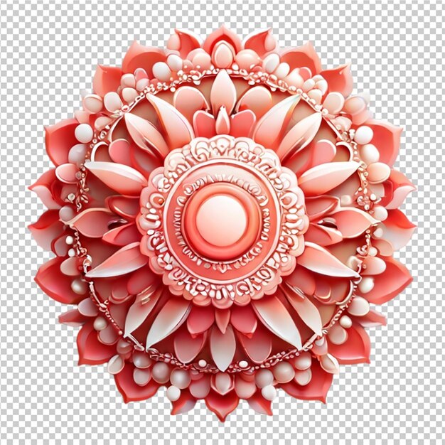 PSD padrão de design fractal de mandala isolado em fundo transparente png pro