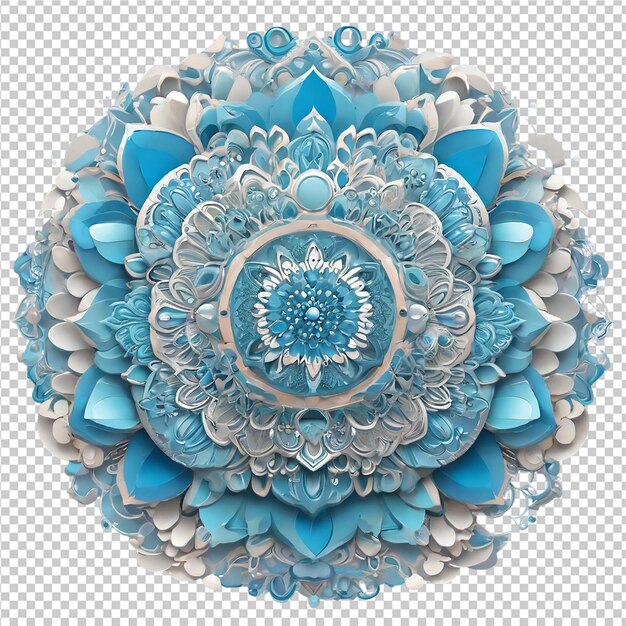 PSD padrão de design fractal de mandala isolado em fundo transparente