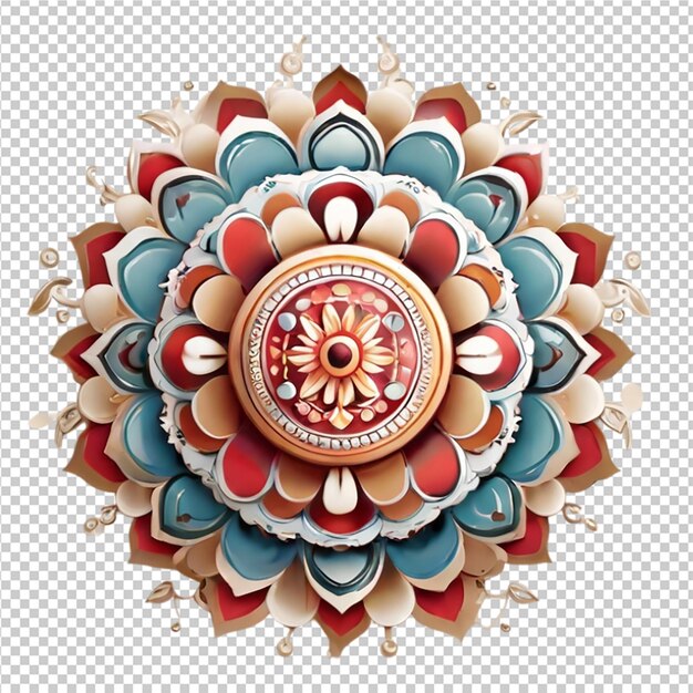 PSD padrão de design fractal de mandala isolado em fundo transparente