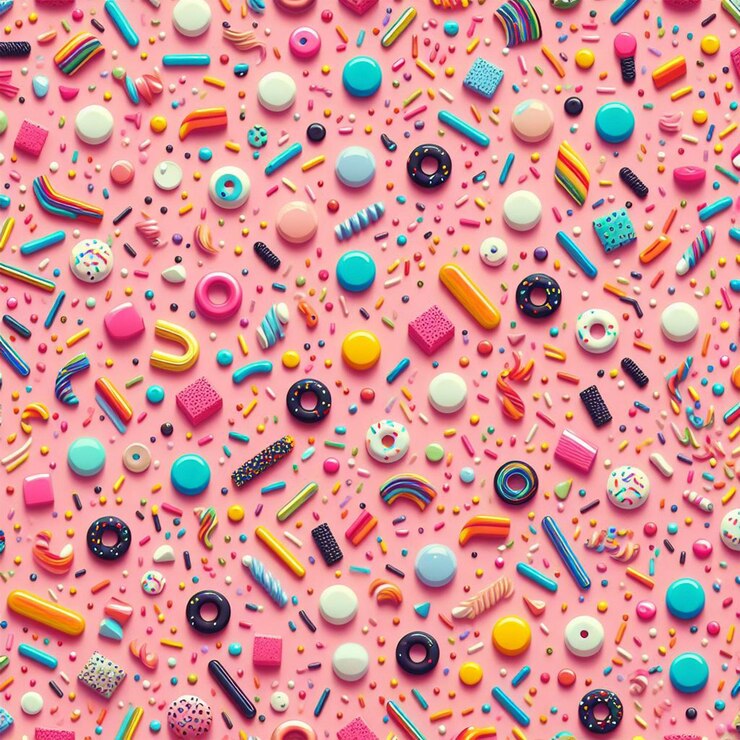 PSD padrão de donut bonito em 3d