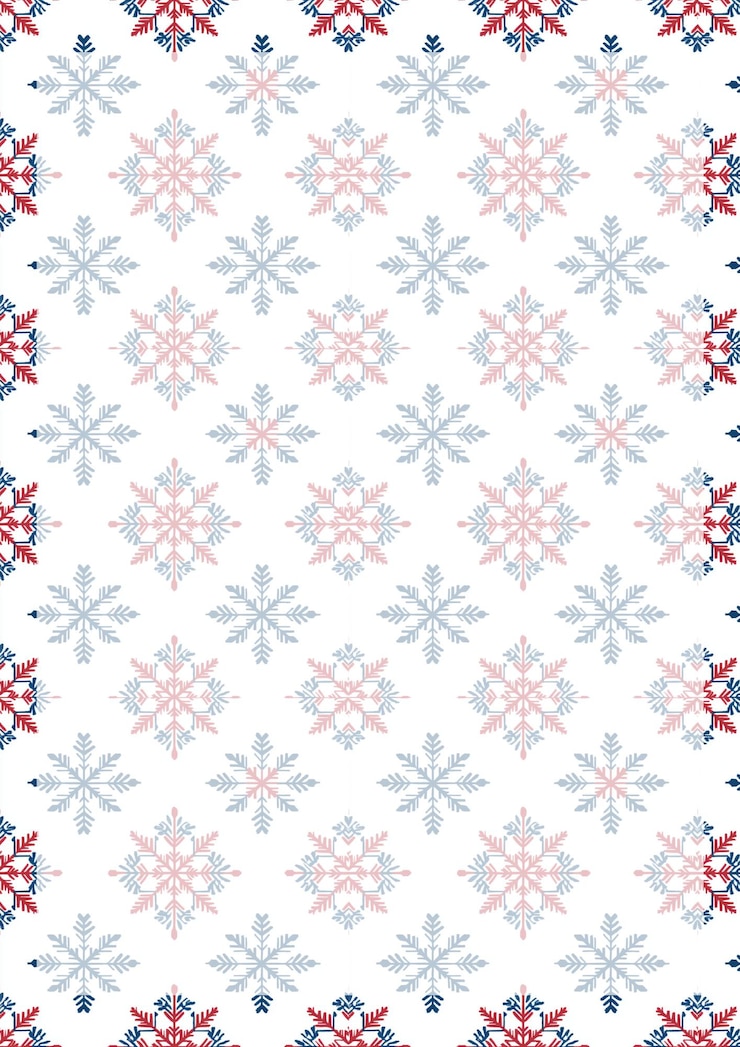 PSD padrão de flocos de neve vermelhos e azuis