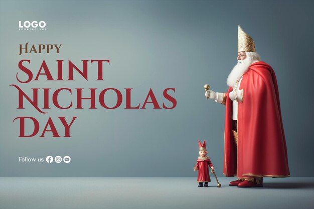 PSD padrão de fundo e banner de happy sinterklaas