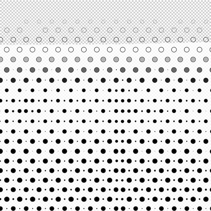 PSD padrão de pontos semitonos abstratos de fundo transparente