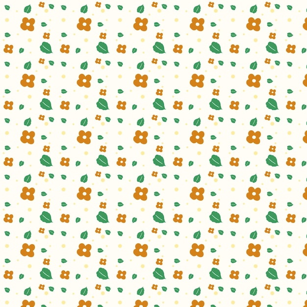 Padrão desenhado à mão de flores e folhas