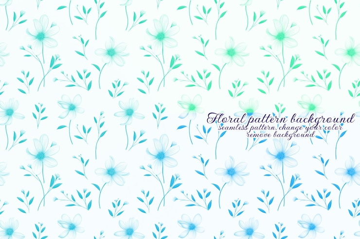 PSD padrão floral personalizável com tons de azul e lavanda