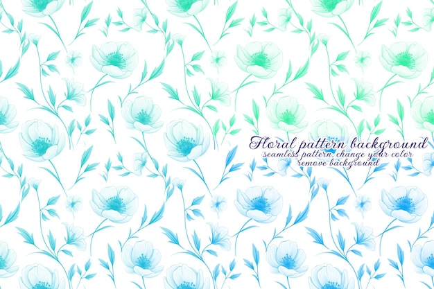 Padrão floral personalizável com tons de azul e lavanda