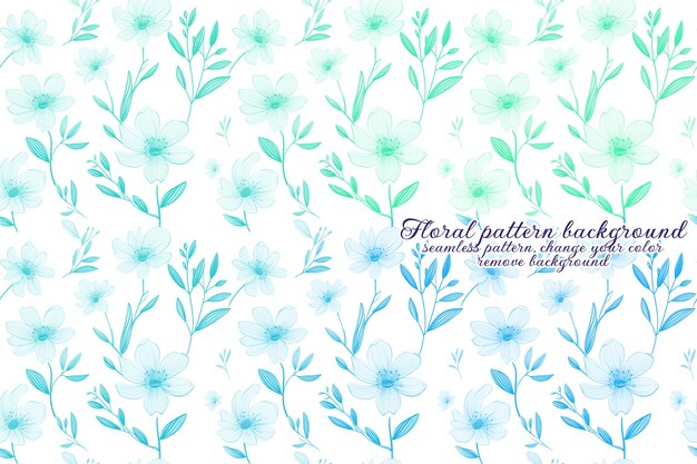 PSD padrão floral personalizável com tons de azul e lavanda