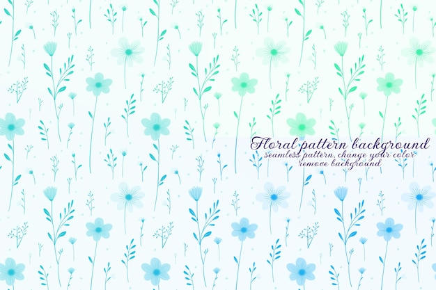 PSD padrão floral personalizável com tons de azul e lavanda