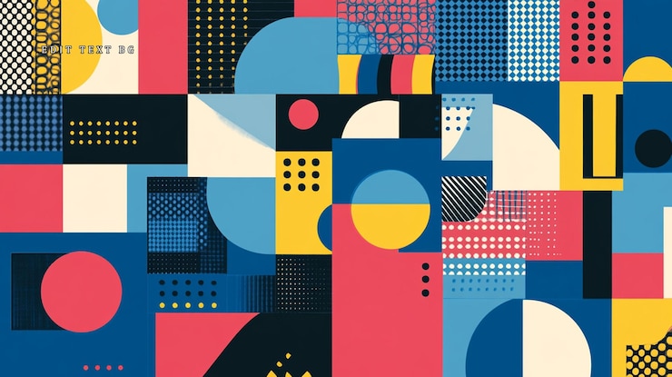 PSD padrão geométrico abstrato com cores e formas vibrantes 1