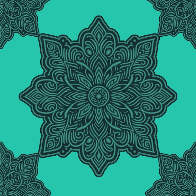 Padrão intrincado de mandala de teal