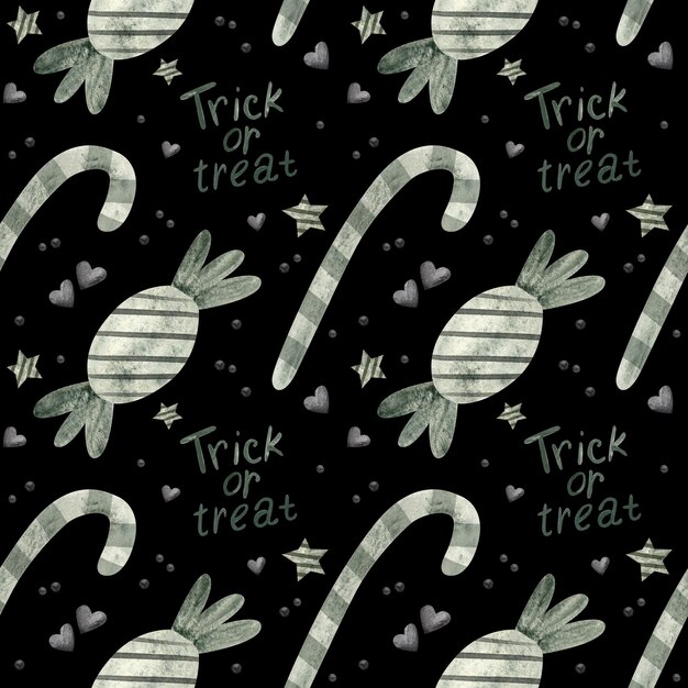 Padrão perfeito de halloween com doces papel de scrapbooking digital em fundo branco