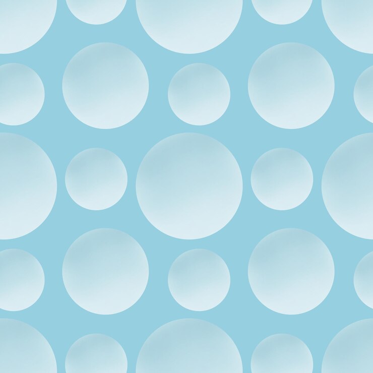 Padrão raster repetitivo com círculos de gradiente azul em um fundo azul