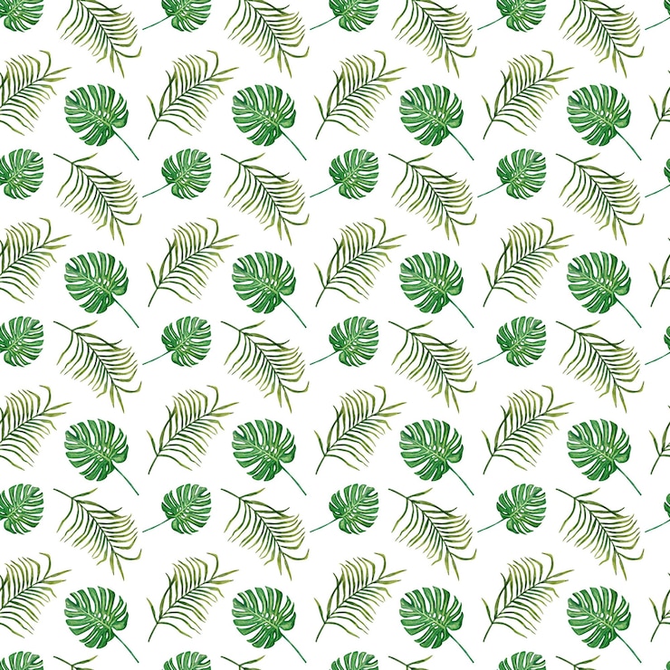 PSD padrão sem costuras de monstera e folhas de palmeira com uma vibração de verão