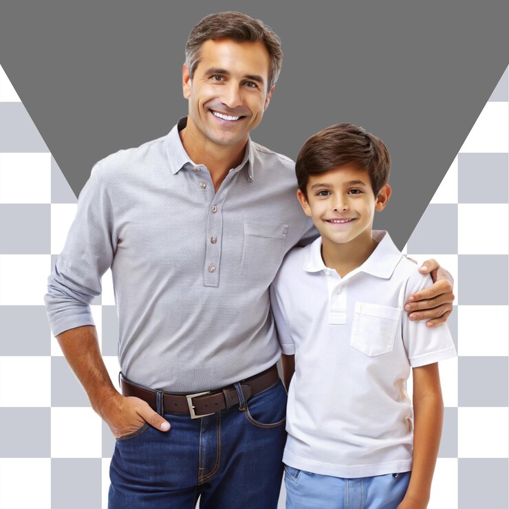 PSD padre e hijo en fondo transparente png psd