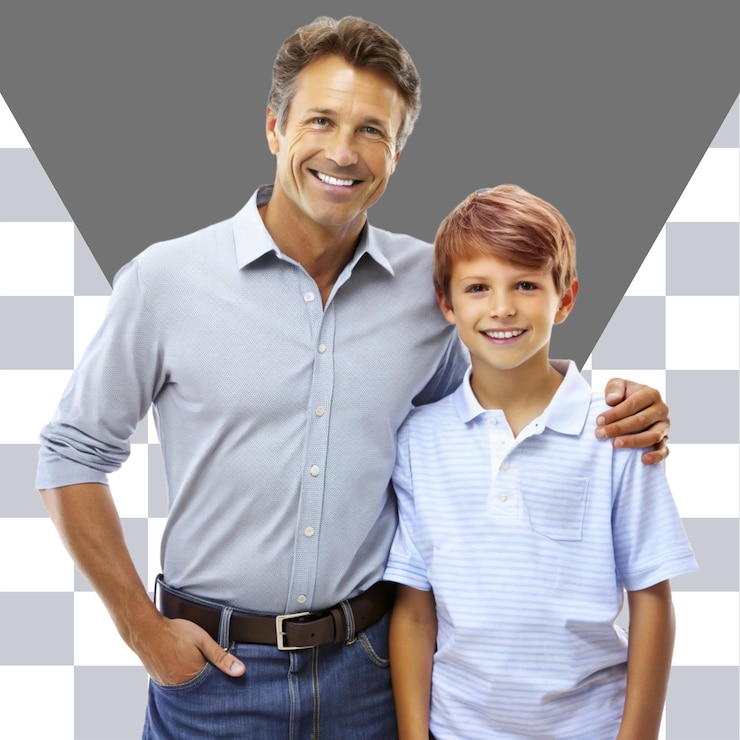 PSD padre e hijo en fondo transparente png psd