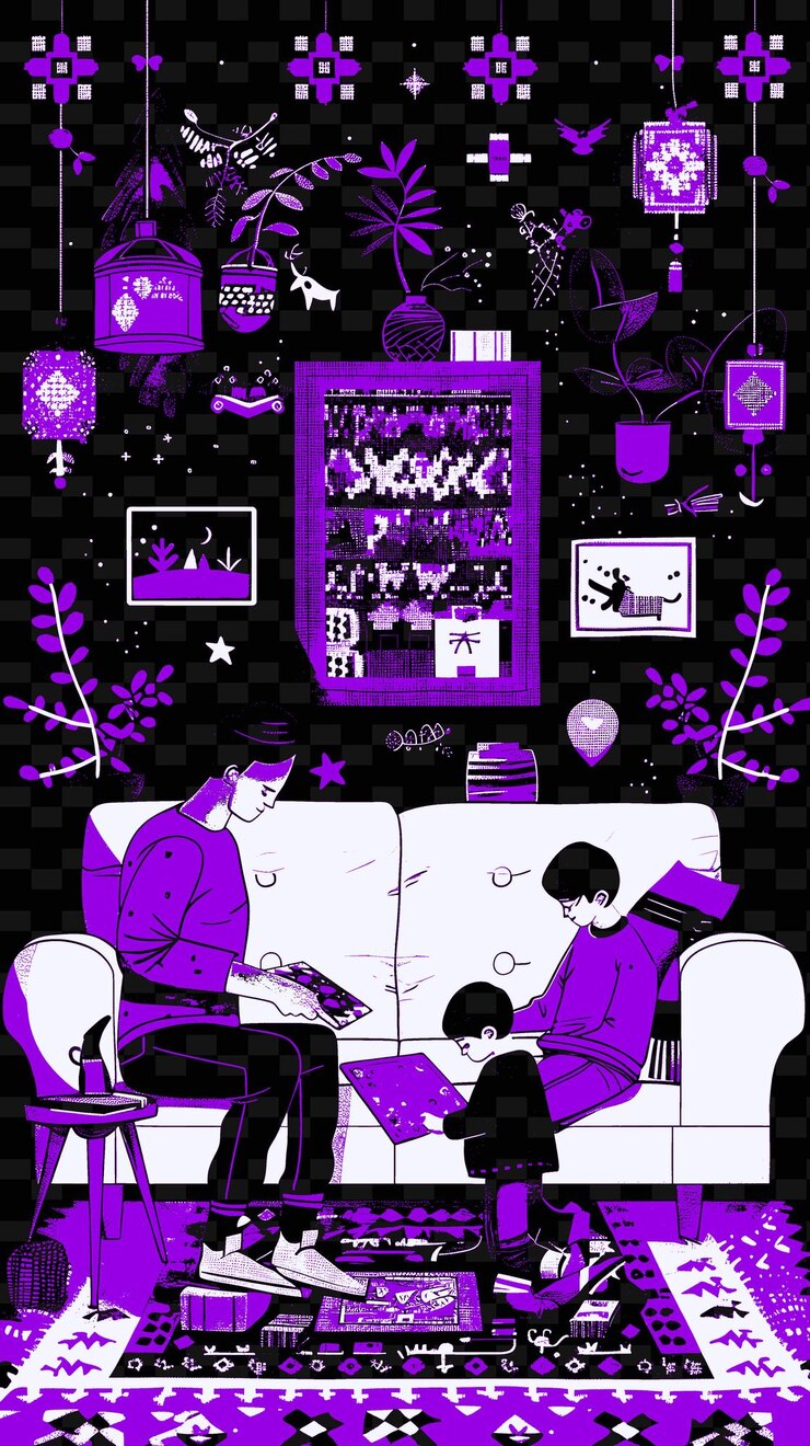 PSD padre e hijo jugando a juegos de mesa en una sala de estar con un c png ilustración diseños de obras de arte