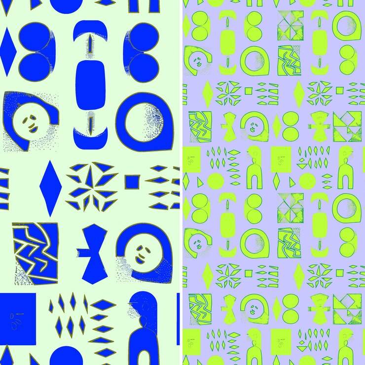 PSD padrões berberes tunisianos com figuras humanas abstratas e desenhos abstratos tradicionais geo png