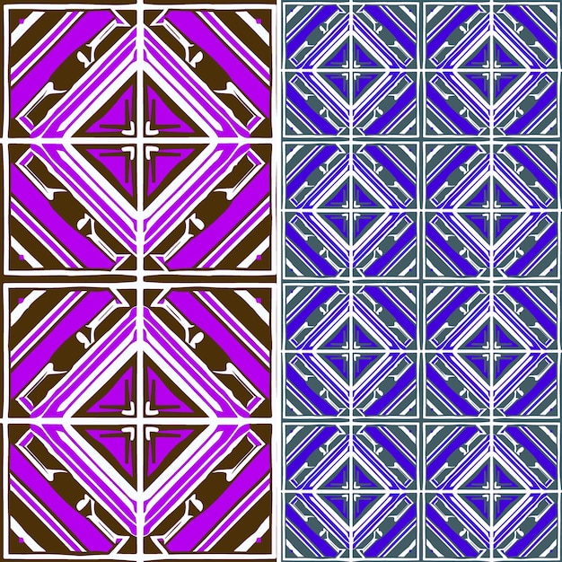 PSD padrões de batik com formas geométricas e montados em retângulo vetor geométrico abstrato criativo