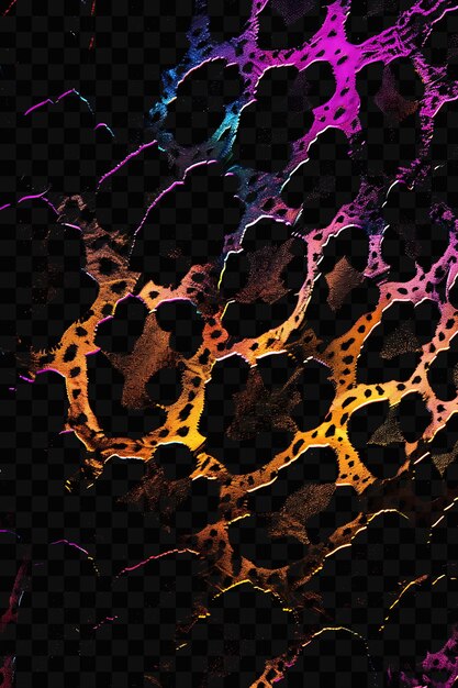 Padrões de impressão animal de textura fundo com forma de leopardo e zebra glowing y2k collage art neon