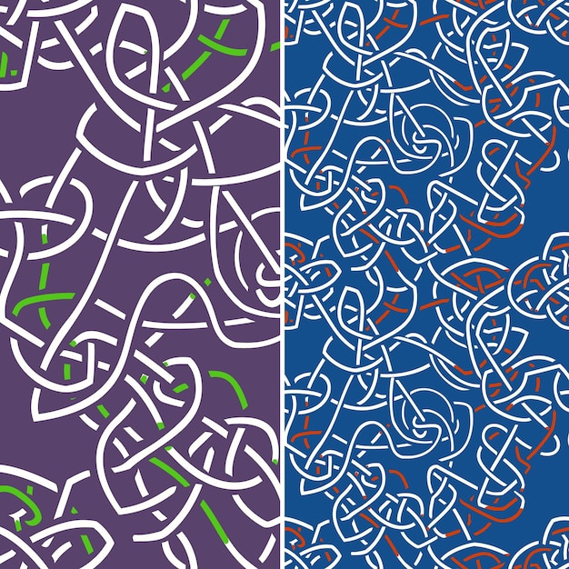 PSD padrões de nó viking com linhas entrelaçadas e encerrados em vetor geométrico abstrato criativo