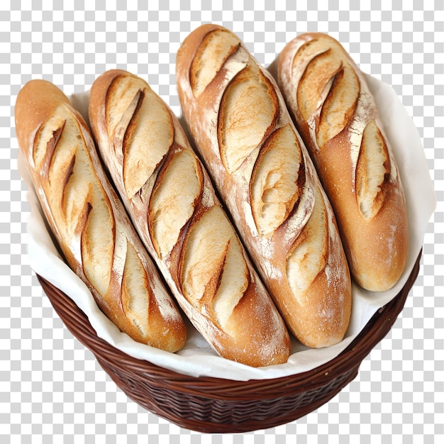 pães PNG recortados isolados sobre um fundo transparente