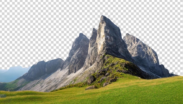 Paesaggio di montagna isolato su uno sfondo trasparente Rendering 3D di alta qualità