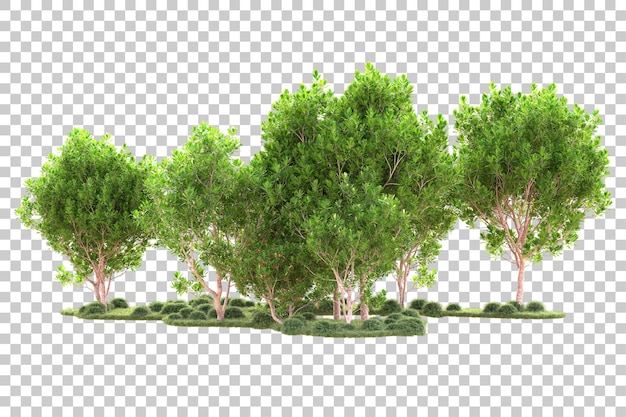 Paesaggio isolato su sfondo trasparente illustrazione di rendering 3D