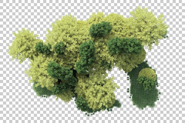 Paesaggio verde isolato su sfondo trasparente illustrazione del rendering 3d