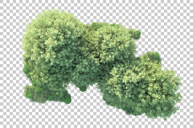 Paesaggio verde isolato su sfondo trasparente illustrazione del rendering 3d
