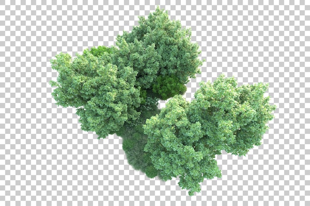 Paesaggio verde isolato su sfondo trasparente illustrazione del rendering 3d