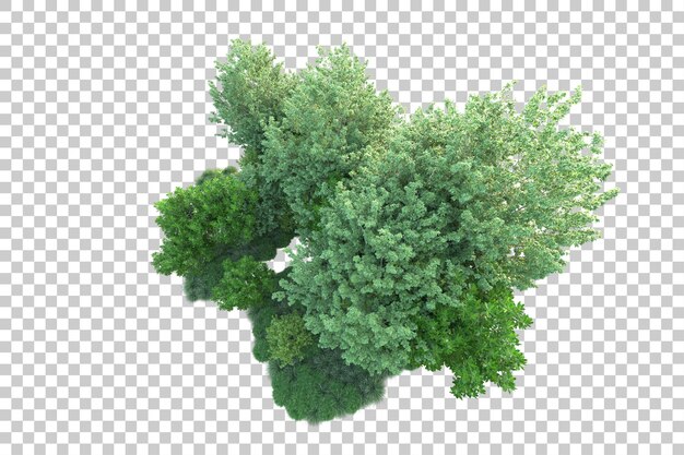 Paesaggio verde isolato su sfondo trasparente illustrazione del rendering 3d