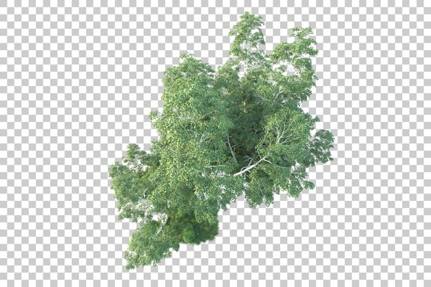 Paesaggio verde isolato su sfondo trasparente illustrazione del rendering 3d
