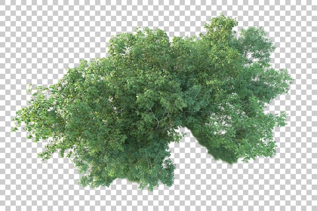 Paesaggio verde isolato su sfondo trasparente illustrazione del rendering 3d