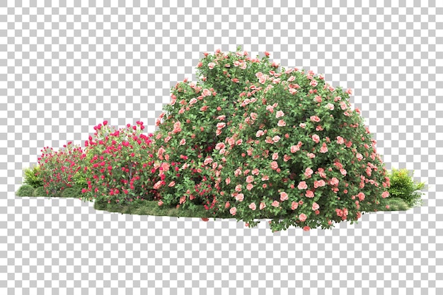Paesaggio verde isolato su uno sfondo trasparente illustrazione di rendering 3D