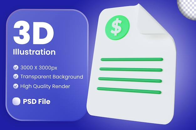 PSD pagamento de contas 3d