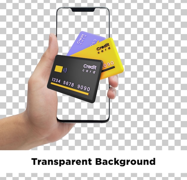 Pagamento móvel com cartões de crédito no smartphone